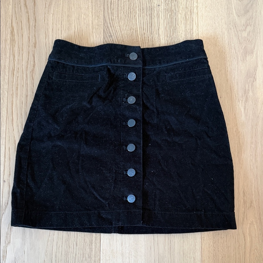 Wilfred Black Button-Up Mini Skirt